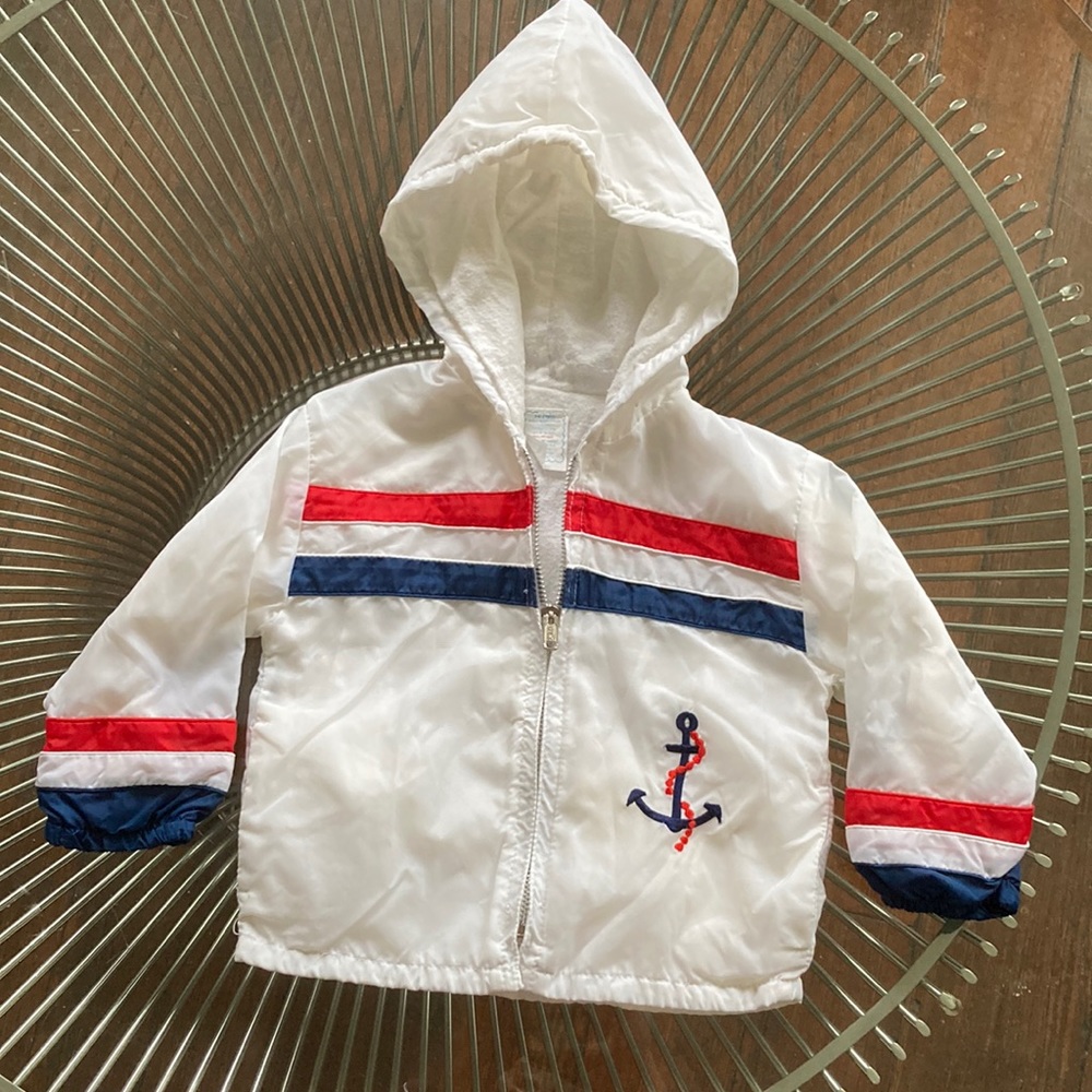Vintage nautical unisex nylon windbreaker